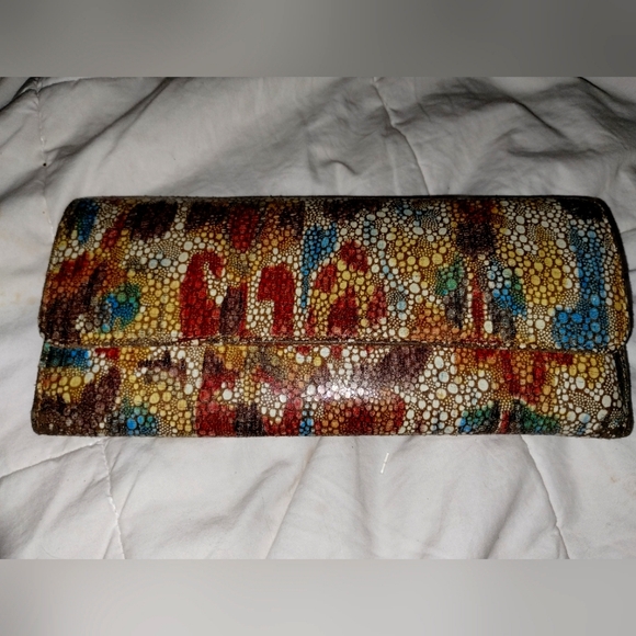 Authentic HOBO Jill large trifold printed leather - Picture 11 of 12